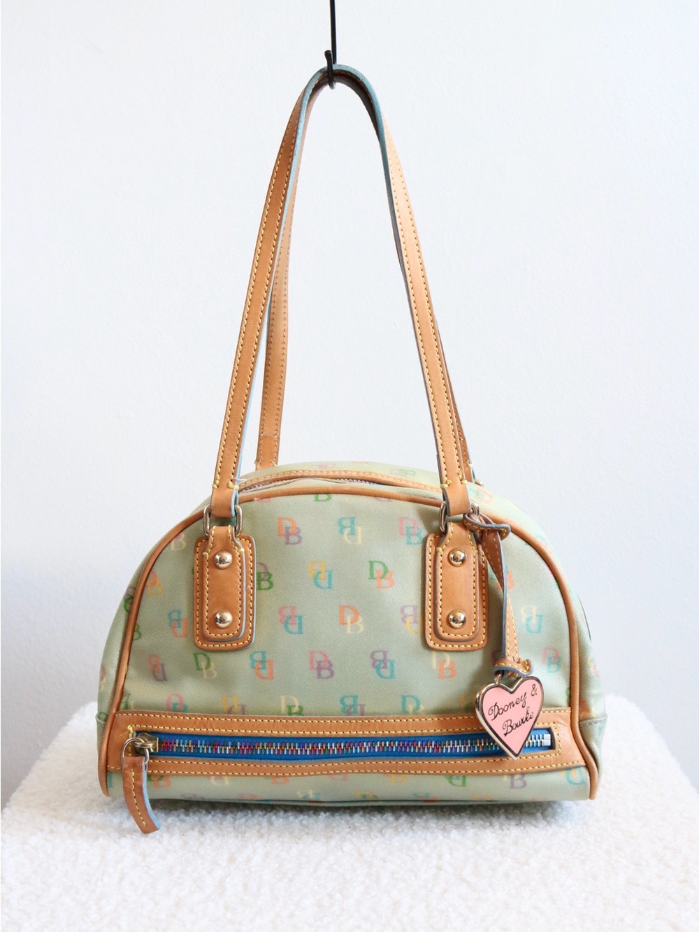 Vintage Y2K Dooney & Bourke Blue Rainbow Bowler Bag